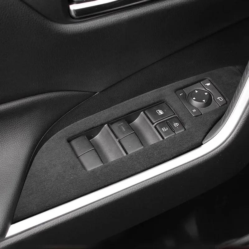 Suede Car Interior Door Window Control Panel Sticker Cover Trim for Toyota RAV4 2020 2021 2022 2023 2024 2025