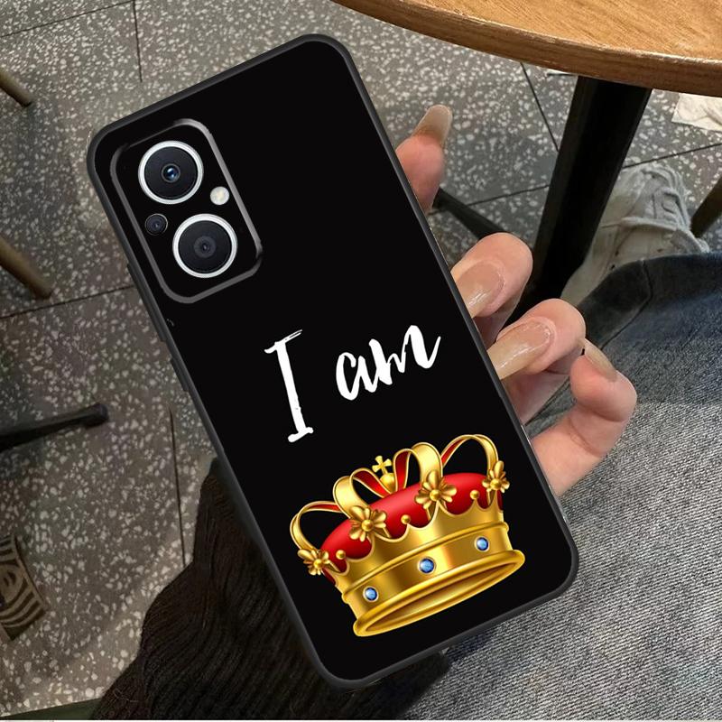 King Queen Crown For OPPO Reno 14 13 12 11 10 Pro 8T 11F 12F 13F 14F 7 8 Lite OPPO Find X8 X6 X5 X9 Pro Case