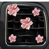 5pcs/Set Fresh Peach Blossom Decoration Car Air Vent Clip, Car Air Freshener Decor