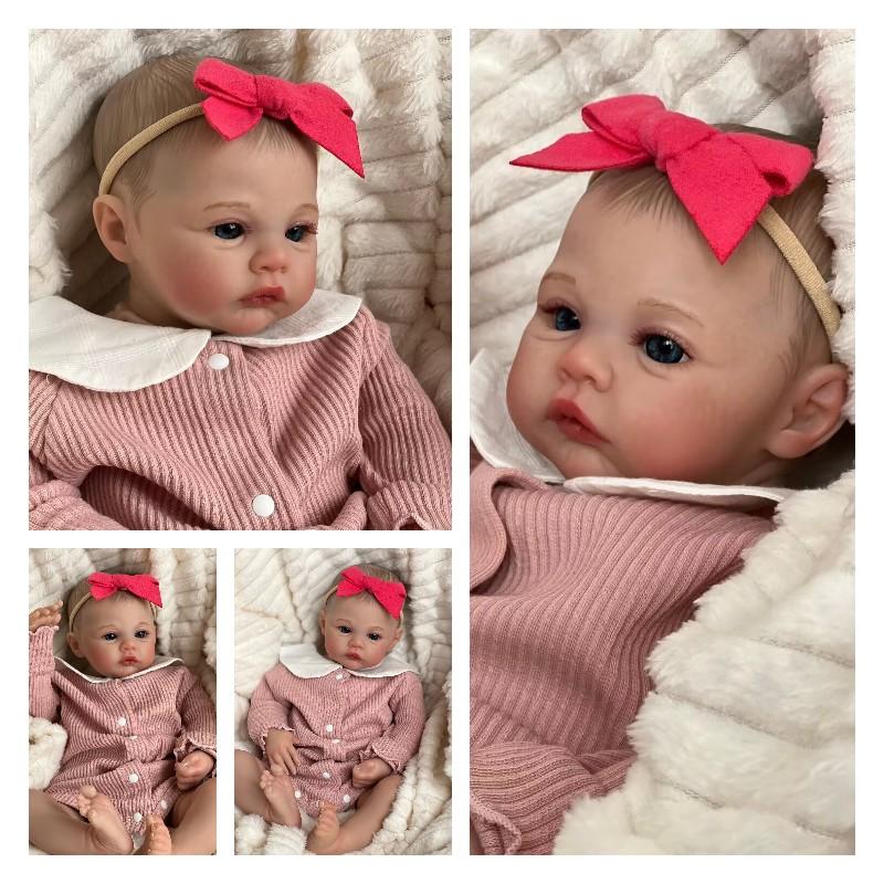 18in Reborn Simulation Doll Silica Gel Changing Toy Baby Bath Companion Kid Gift