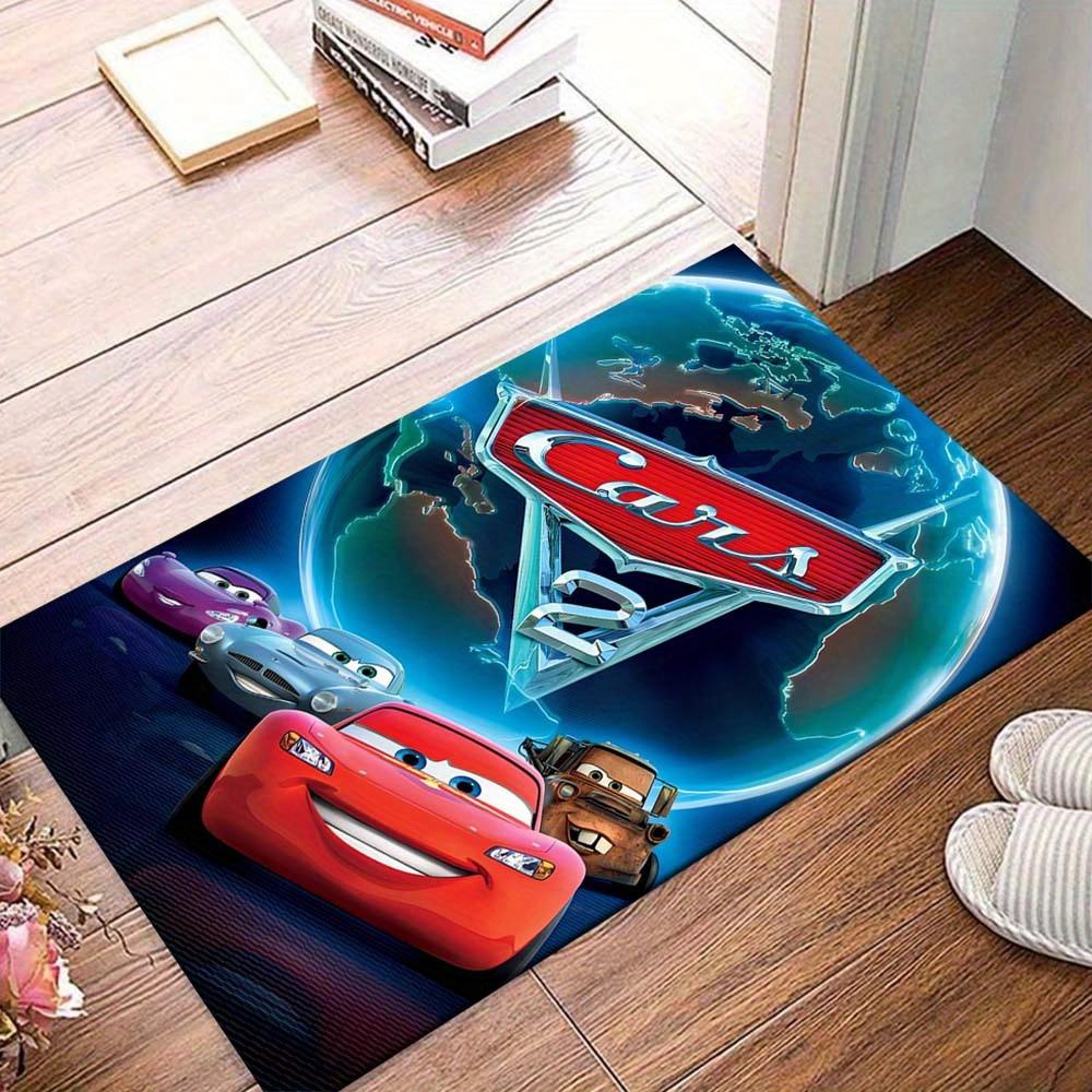 

1pc Lightning McQueen and Earth Rug - Non-Slip, Machine Washable Polyester Carpet for Living Room, Bedroom, Bathroom & Laundry - Comfortable Home Deco 60cm by 90cm