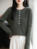Autumn/Winter Women's Slim Fit Wool Knitwear - Round Neck, Long Sleeve Warm Top