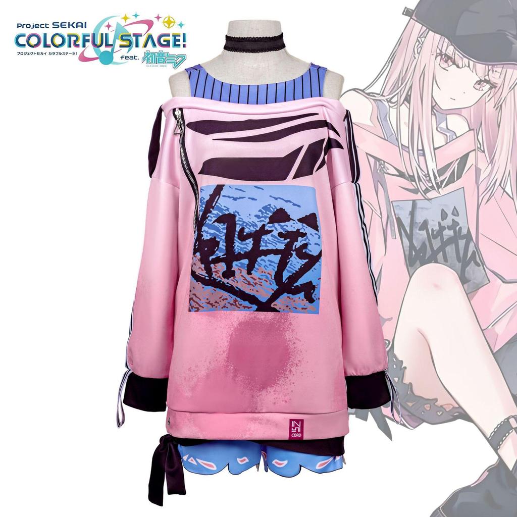 Project Sekai Colorful Stage Akiyama Mizuki Cosplay Costume, Pink Hoodie & Shorts Outfit for Anime Fans & Halloween