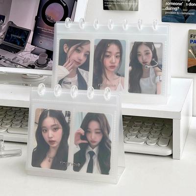 High Quality Mushroom Hole Photocards Holder Vertical Loose Leaf Photo Album Transparent Bill Storage Booklet