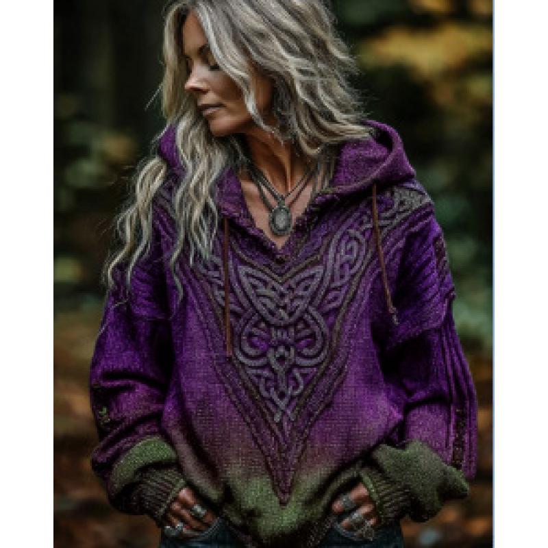 2025 Trendy Autumn/Winter Loose V-Neck 3D Knit Women's Drop Shoulder Top