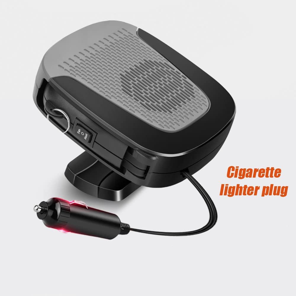 Car Heater Portable Car Fan 2 In 1 Mode 12V 150W Plug In with Heating and Cooling for Fast Heating Hand-Held Adjustable 360 Degree Rotatable