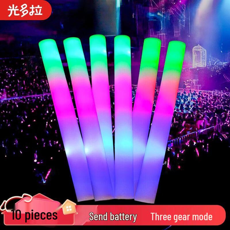 Colorful Foam Glow Sticks (10-Pack)