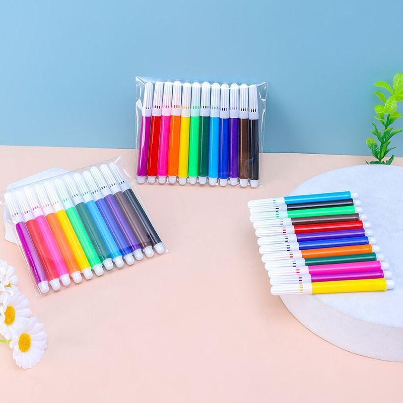Auswaschbares Mini-Aquarellstifte-Set - 12 Farben für Kinder mit Mini-Pinseln in PP-Box