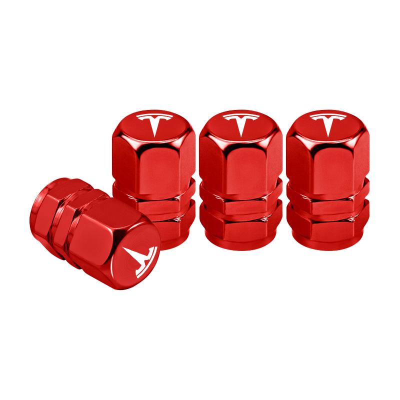 4Pcs Car Tire Valve Cap Tyre Dust Valve Stem Screw Cover Accessories For Tesla Cybertruck Model 3 Y S X Juguete Roadster Bonina