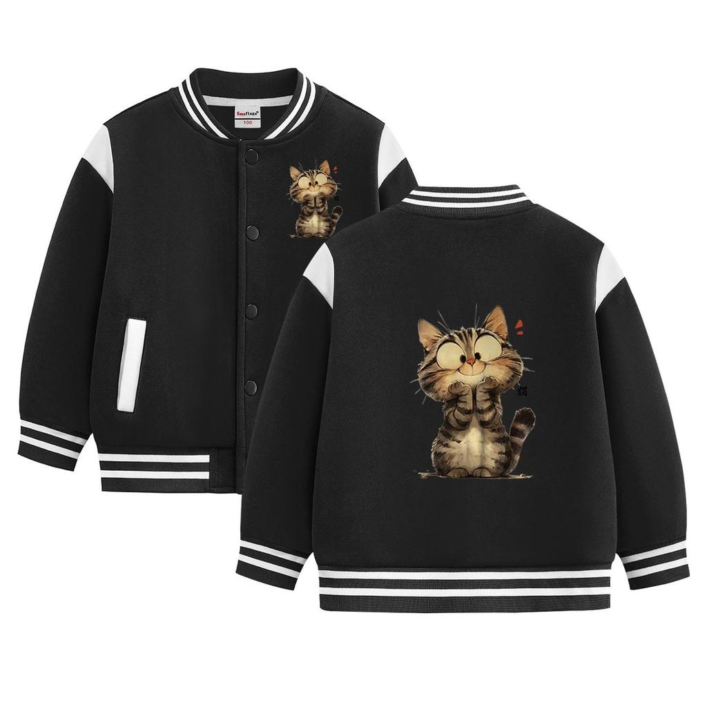 Children's Autumn Baseball Jacket - Velvet Lined, Thickened for Boys & Girls 2026 Winter Style.