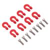 8PCS Metal Front Rear Bumper Trailer Hook Tow Shackle Rescue Hook for Axial Scx24 124 Car