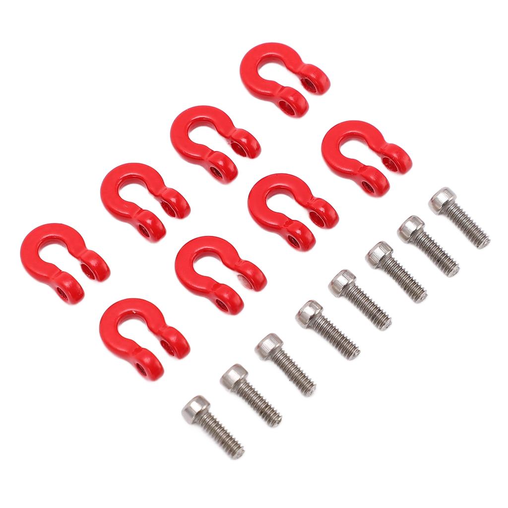 8PCS Metal Front Rear Bumper Trailer Hook Tow Shackle Rescue Hook for Axial Scx24 124 Car