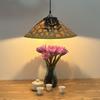 Retro Chinese Bamboo Pendant Light: Nostalgic Straw Hat Design for Hot Pot and Local Cuisine Restaurants