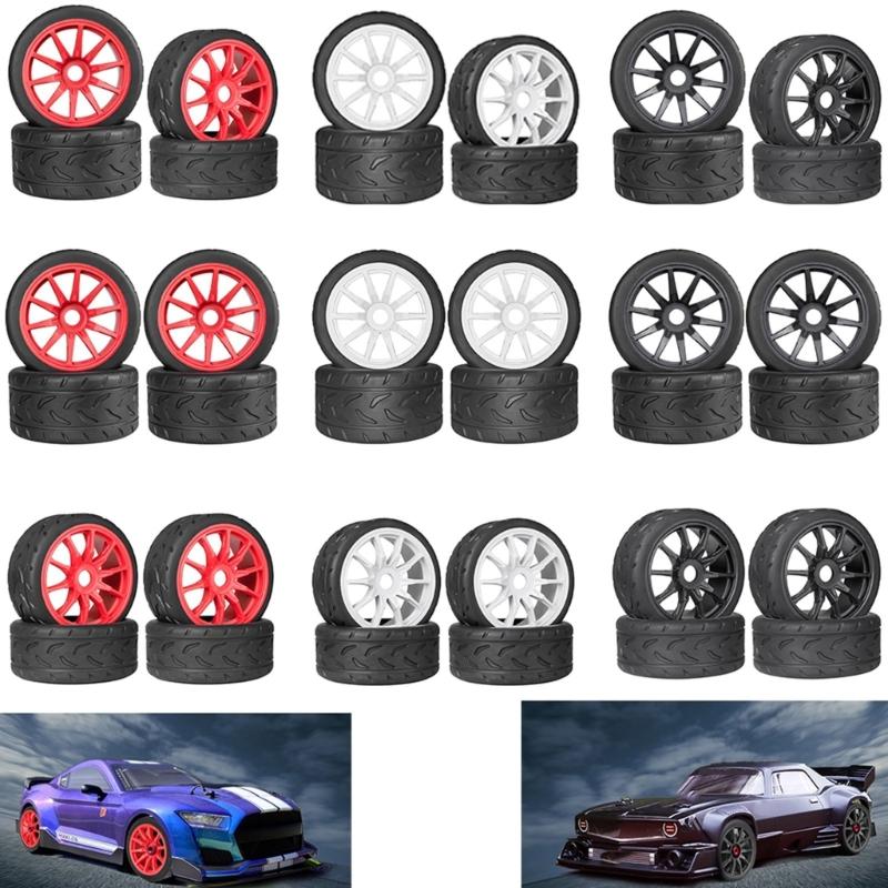 Set of 4 Remote Control Wheel Tires for Crawlers Car Model Rubber Wheel Tires for Remote Control Accessories
