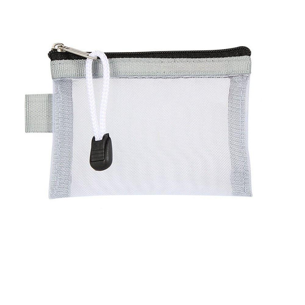 Nylon Mesh Cosmetic Bag ID Credit Card Holder Small Coin Purse Mini Zipper Pouch Mesh Storage Bags