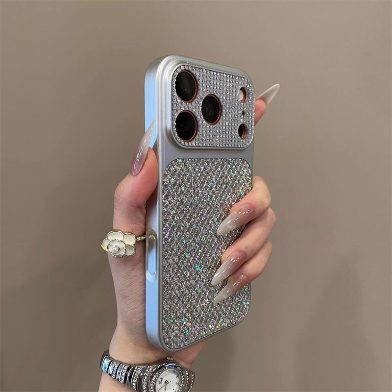 Diamond-Studded Sequin Case for iPhone 17 Pro/16 Pro with Inlaid Lens Design for 15 Pro/14 Pro