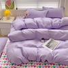 Ins Pink Plaid Bedding Set No Filler Twin Queen Size Comforter Cover Flat Sheet Pillowcase Girls Boys Solid Blanket Duvet Duvet