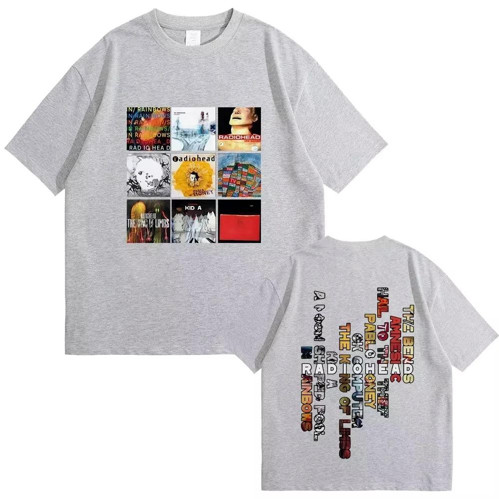 Radiohead Band Cotton Crew Neck TShirt Music Album Graphic Print Unisexs Womens Summer Rock Gothic Hip Hop High Quality Luxury