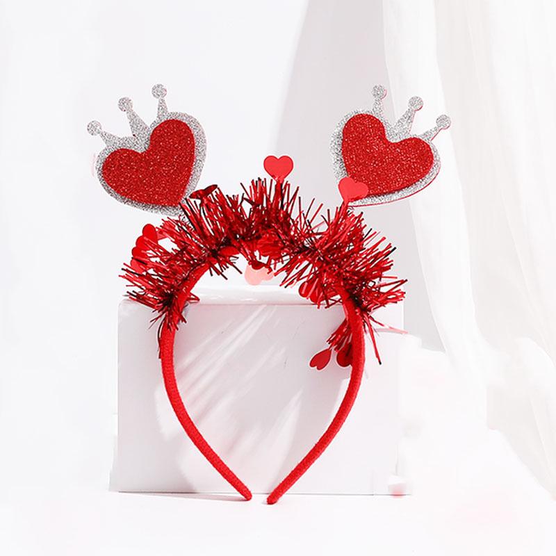 Valentine's Day Red Heart Headband Hair Clip - Wedding & Party Photo Prop