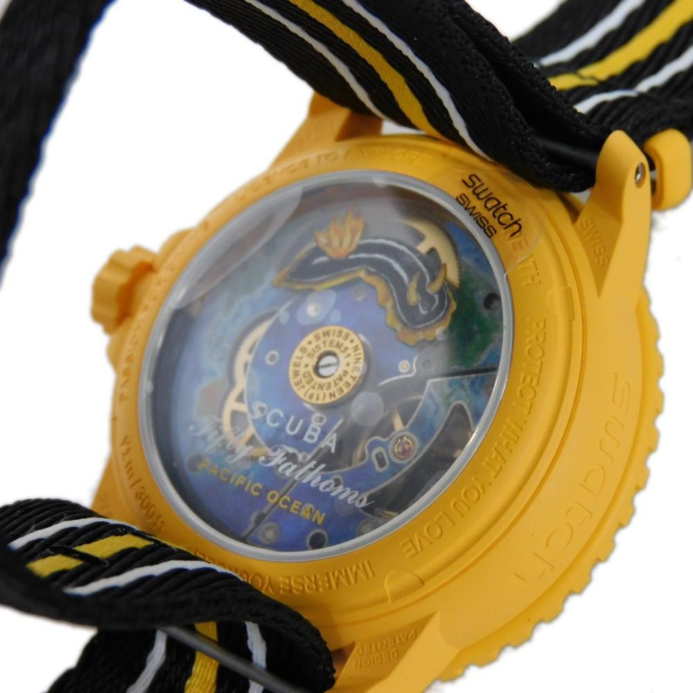 Used 10253 Swatch x Blancpain Fifty Fathoms Pacific Ocean SO35P100 7975 Mechanical Automatic Men's from Japan AUTHENTIC
