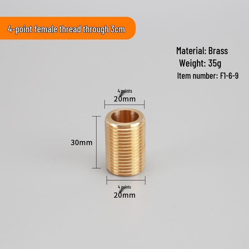 4-Point Dual Male Thread Antique Copper Pipe Extension Connector with Double Female Connection.