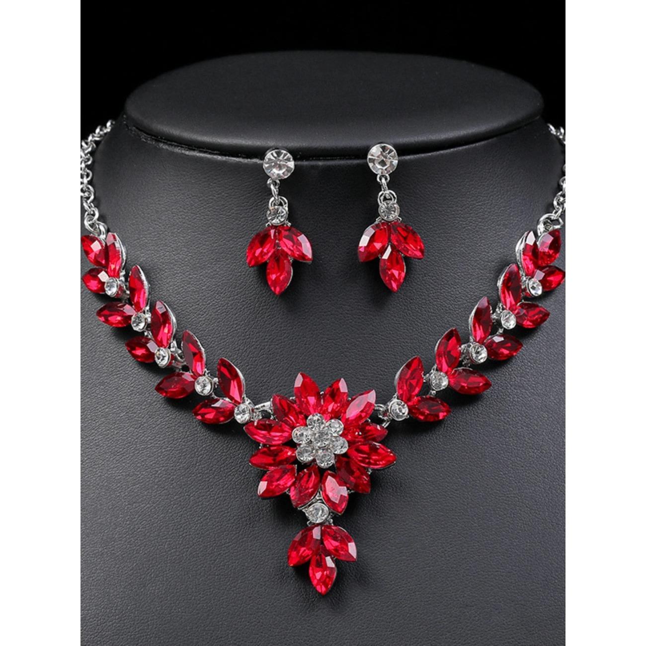 

Комплект модных женских украшений из 3 предметов с контрастным цветочным колье, серьгами и аксессуарами для вечернего платья 45cm