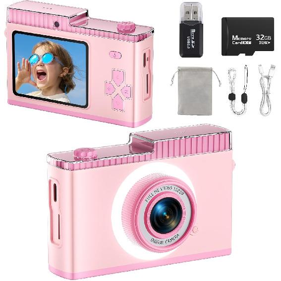 Digital Camera, 1080P FHD Video Camera for Photography, 48MP Point and Shoot Digital Cameras with 32GB Card, Compact Digital Camera with Front and