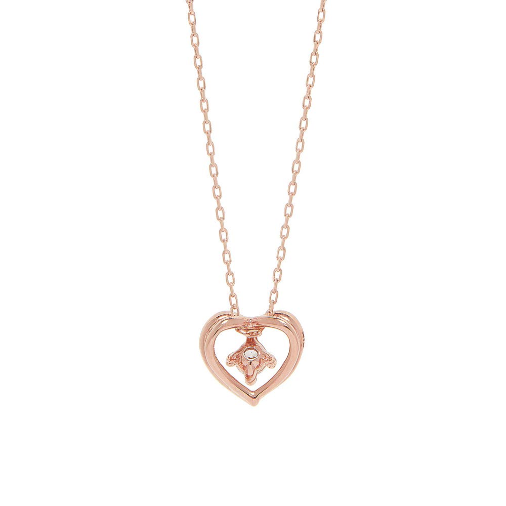 Cubic zirconia K10 pink gold heart motif necklace [ESTELLE] [WEB limited] 0452-1192-0013-0000