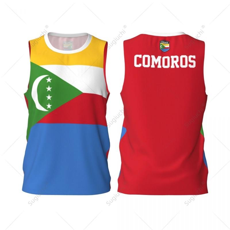 Men Basketball Sports Comoros Flag Running Fitness Multifunction Jersey Sleeveless Shirt Custom Name Nunber Exclusive
