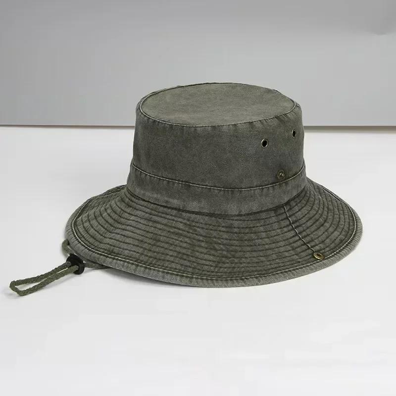 

Big Size Do Old Large Eaves Bucket Hat Men Women Outdoor Sunscreen Hat Sun Protection Fishing Caps Washed Cotton Fisherman Caps 58CM зелёный