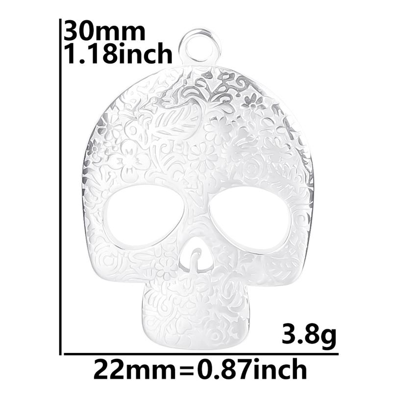 5 Stück/Los Steampunk Anhänger Edelstahl Fledermaus Totenkopf Kopf Krähe Hexen Knoten Anhänger Für Schmuckherstellung Zubehör Halloween Anhänger