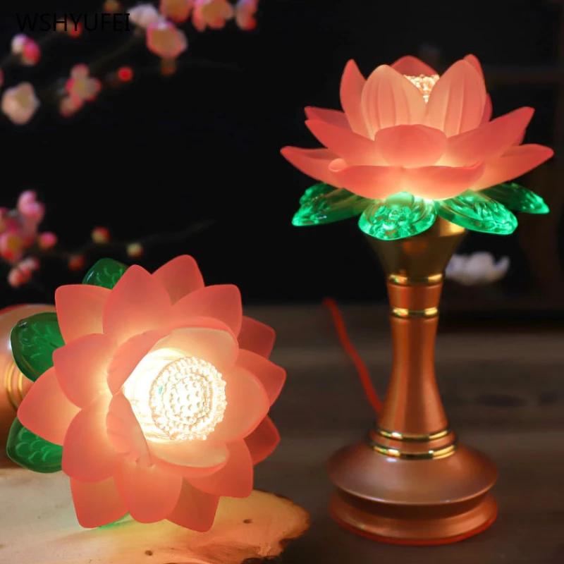 1Pc Colorful Simulated Candlestick Lantern Buddhist Hall Utensils Temple Sacrifice Pray for Auspiciousness Ensuring Safety