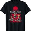 Attack On Titan 3 Main Characters Red Background Anime T-Shirt