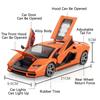 1:24 Scale V12 Countach LPI800-4 Alloy Diecast Doors Opened Sound Light Pull Back Racing Cars Models Boys Ornament Collection