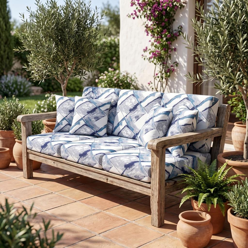 Outdoor Elastische Sofahülle Dehnbar Wasserdicht Terrassenmöbel-Schutzbezug für Garten-Sofa-Sitz mit bedrucktem Blattmuster