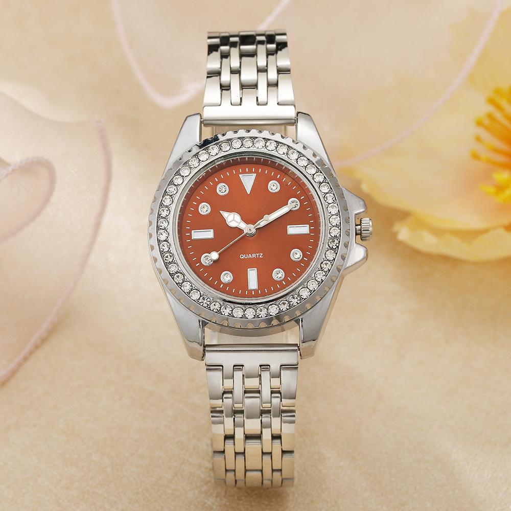 New Women Watches Fashion Lady Wristwatch Rhinestone Quartz Watch Stainless Steel Casual Watch Relogio Feminino Green Red Clocks