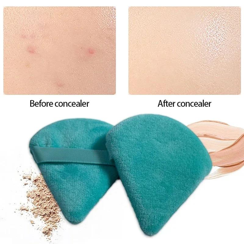 2 Stück Samt Dreieckige Kosmetikpuffs Nass Trocken Verwendet Waschbar Weicher Make-up Schwamm Werkzeug Für Foundation Puder Rouge Lidschatten