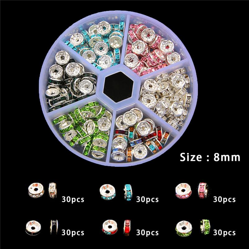 

1 компл./кор. разноцветные бусины-разделители, браслет, ожерелье, серьги, аксессуары для изготовления ювелирных изделий 8mm 1set/bag