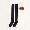 Autumn Winter Japanese Style Women's Over-the-Knee Wool Stockings Thickened Thigh Socks with Warm Knitted Crew Length Logo Body