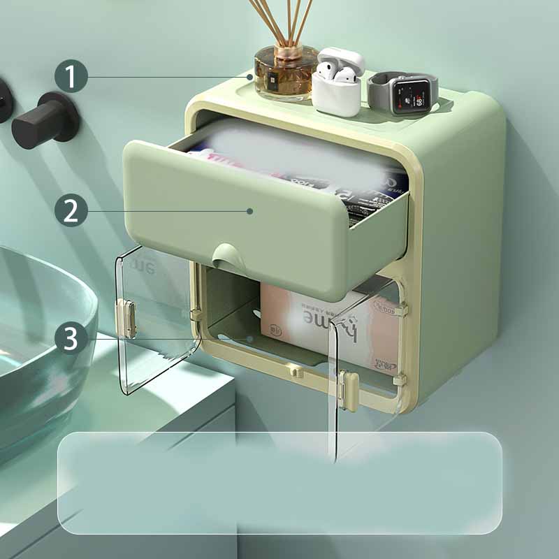 Waterproof  Tissue Box Toilet Wall-mounted Paper-pulling Creative Waterproof Shelf Paper Roller