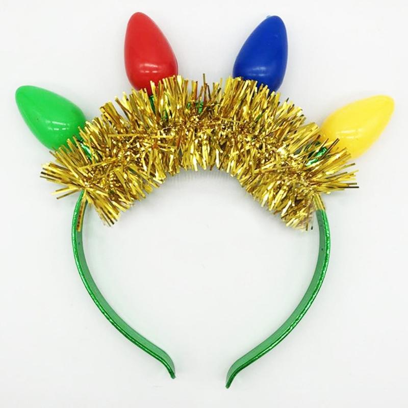 Weihnachts-LED-Glühbirnen-Stirnband Leuchtet im Dunkeln Partyzubehör Leuchtende Kopfbedeckung Haarschmuck für Frauen Mädchen