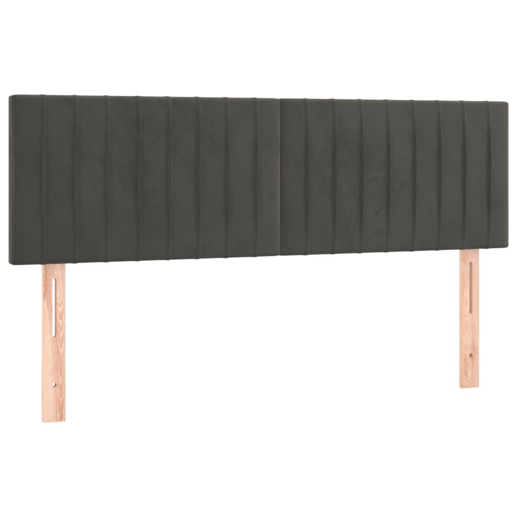 Box Spring Bed with Mattress Dark Gray 140 x 190 cm Velvet