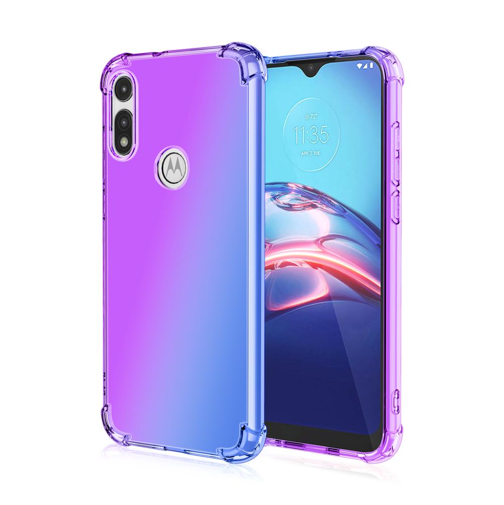 

Прозрачный милый градиентный чехол для телефона, тонкий, устойчивый к царапинам, гибкий чехол из ТПУ, противоударный защитный чехол для Moto E30 G Play Stylus 5G 2024 Power Plus E13 Moto E40 розовый/синий