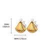 Fashion Exaggerated Starfish Flower Earrings Women's K Gold Plated Stainless Steel Gold Plated Pearl Inlaid Oil Pressure Earrings