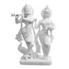 Paradise Marble Carved in Radha Krishan Figurine (Wm15048, White, Standard Size)