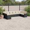 Vidaxl 10-Cz. Garden Lounge Set, Cushions Black Rattan Pe