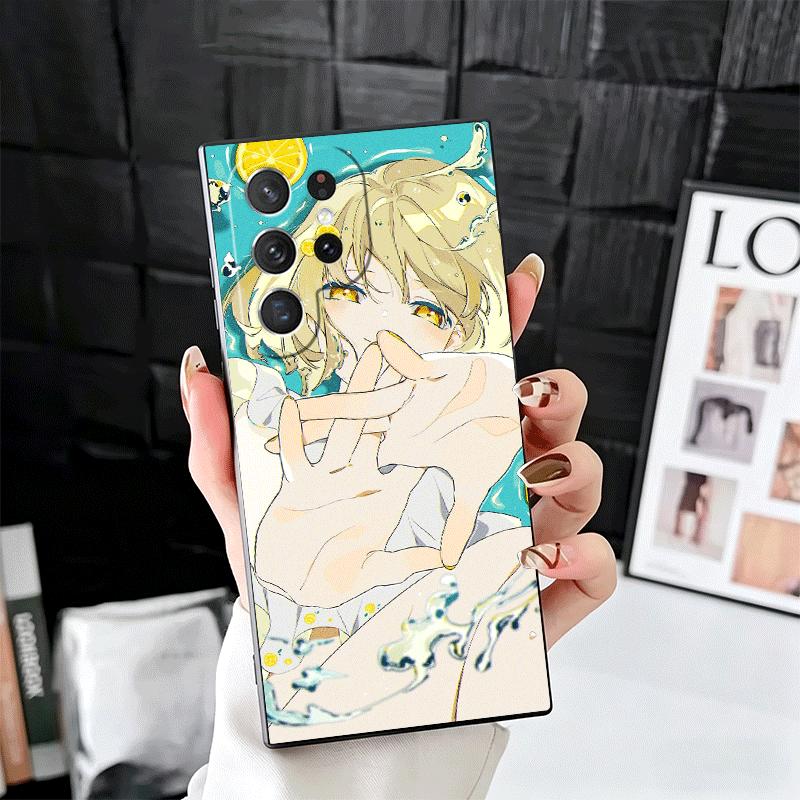 

Anime Kwaii Girl Ins Style Soft Phone Case for Samsung Galaxy S26 S25 Edge S24 Ultra S23 Plus S22 S21 FE S20 Black Cover Back Sh Samsung S23 FE