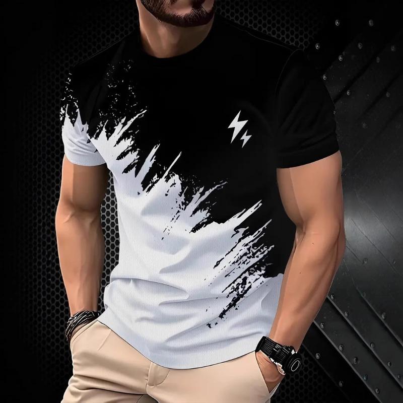Men's 3D Printed T-Shirt Breathable Quick Drying Sports Top Short Sleeve O-Neck Pullover Casual Top