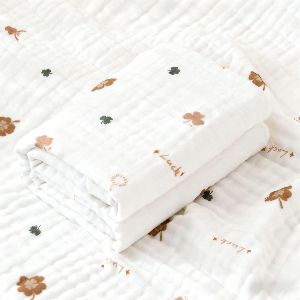 Pure Cotton High-Density Gauze Baby Bath Towel, Four-Layer Newborn Blanket