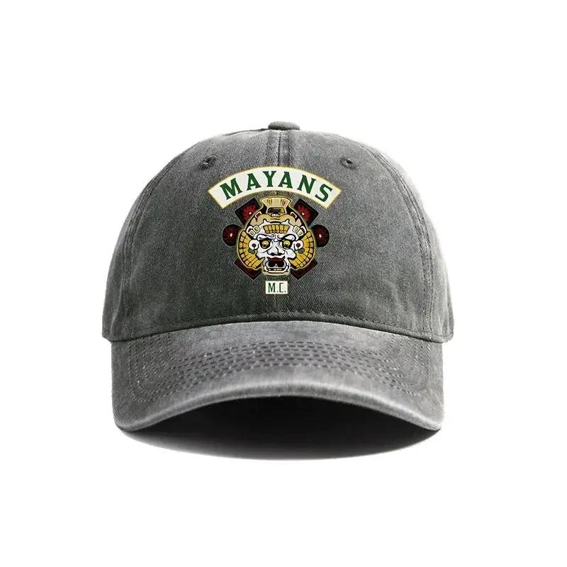 2025 Sommer Mayans MC Baseballkappe Used Look Hüte Kappe Herren Retro Outdoor Sommer Verstellbar Motorradclub Mayans Hut